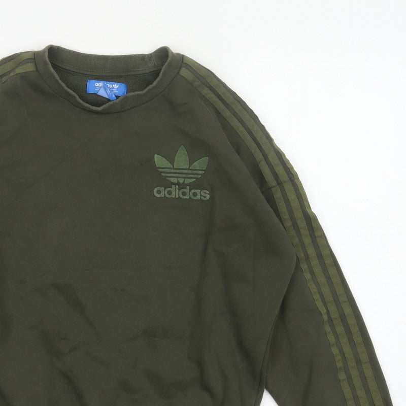 Adidas Originals Women’s Green XS Pullover Sweatshirt Trefoil 3 Stripe
