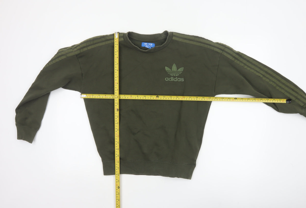Adidas Originals Women’s Green XS Pullover Sweatshirt Trefoil 3 Stripe
