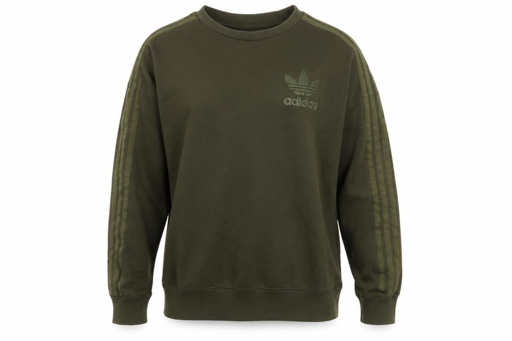 Adidas Originals Women’s Green XS Pullover Sweatshirt Trefoil 3 Stripe