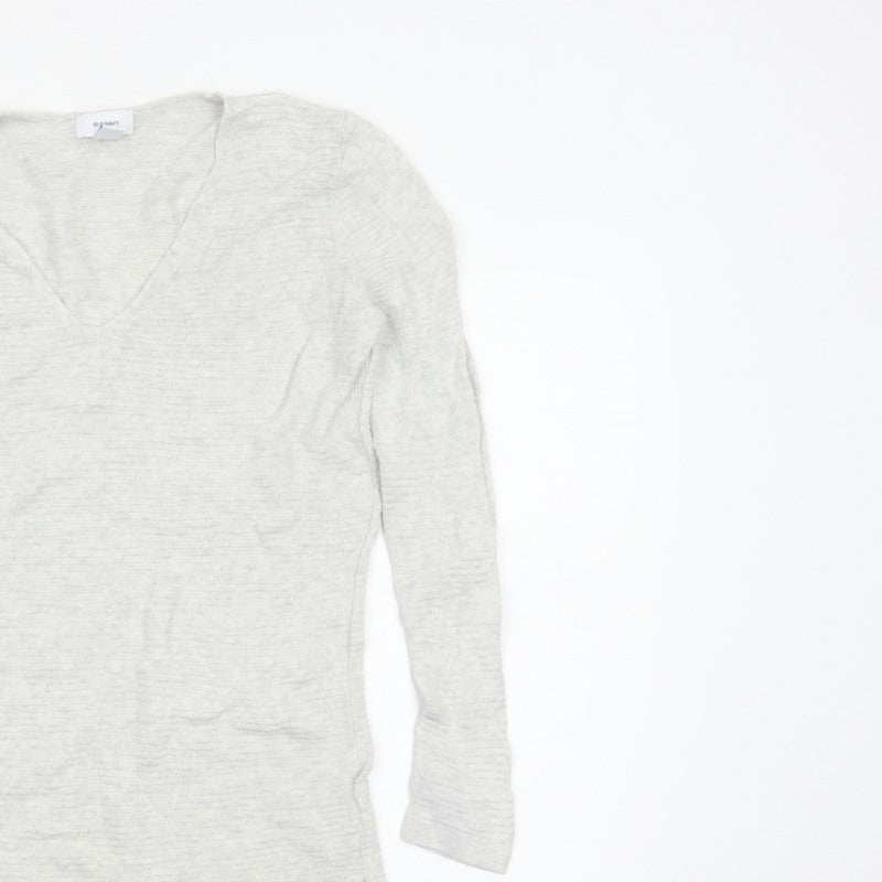Old Navy Women Grey Small V-Neck Long Sleeve Tunic T-Shirt