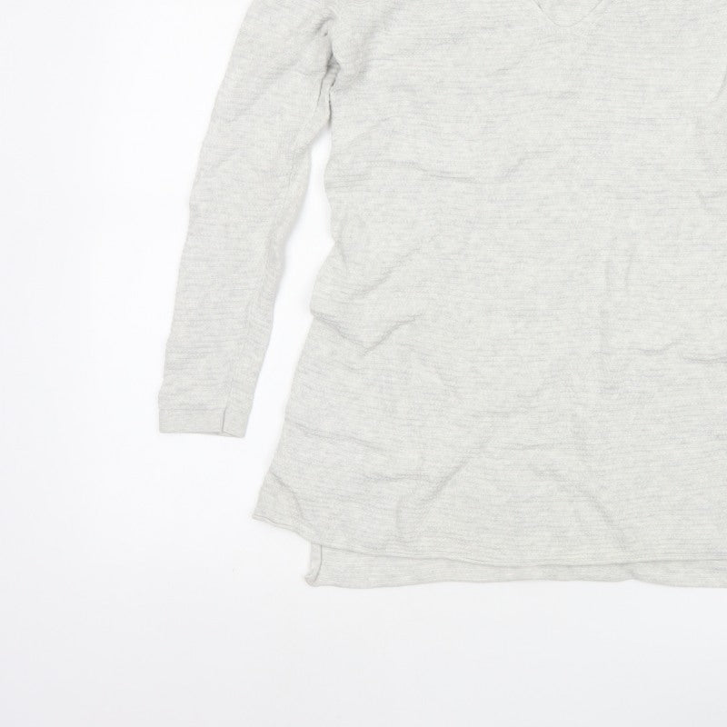 Old Navy Women Grey Small V-Neck Long Sleeve Tunic T-Shirt