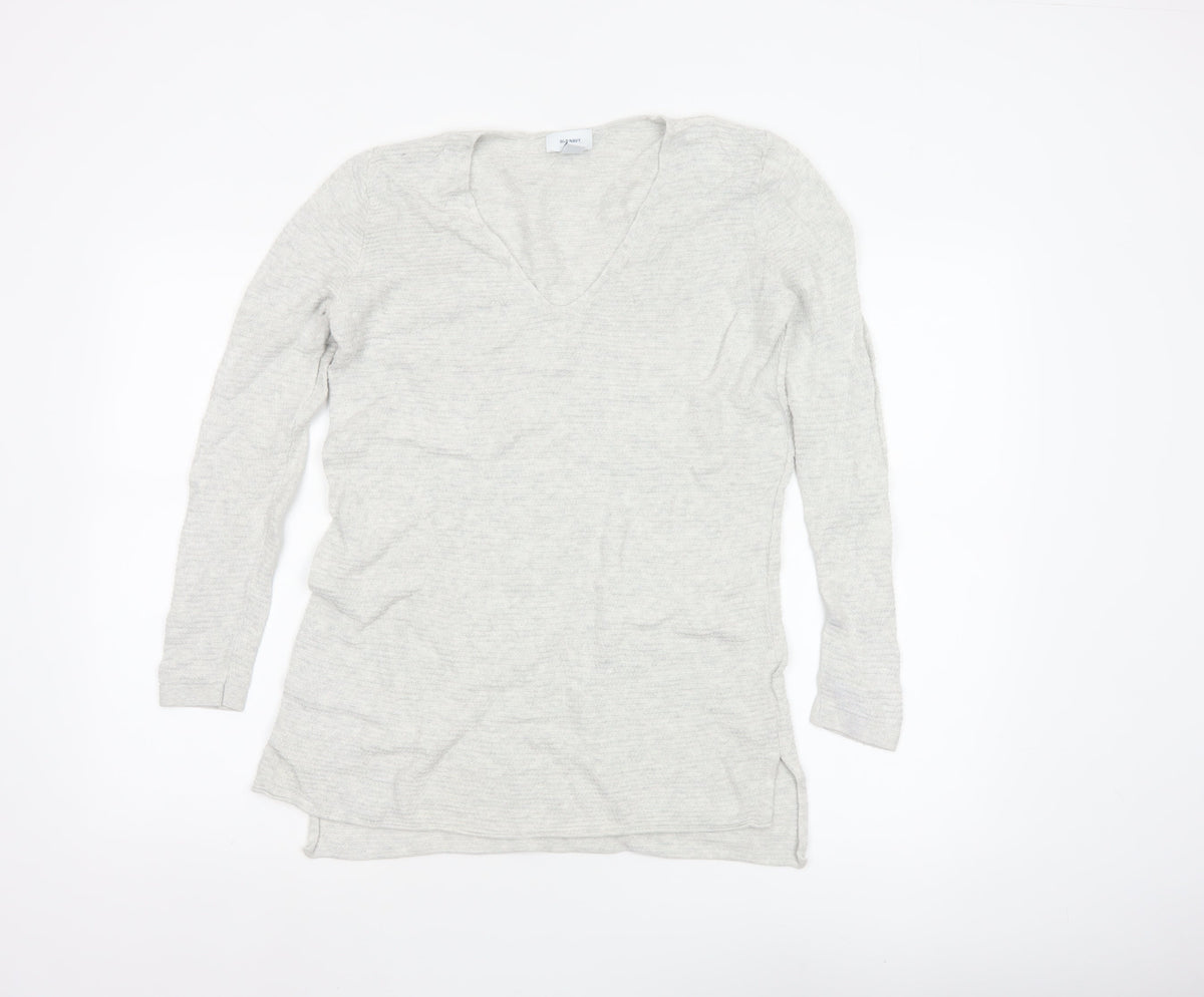 Old Navy Women Grey Small V-Neck Long Sleeve Tunic T-Shirt