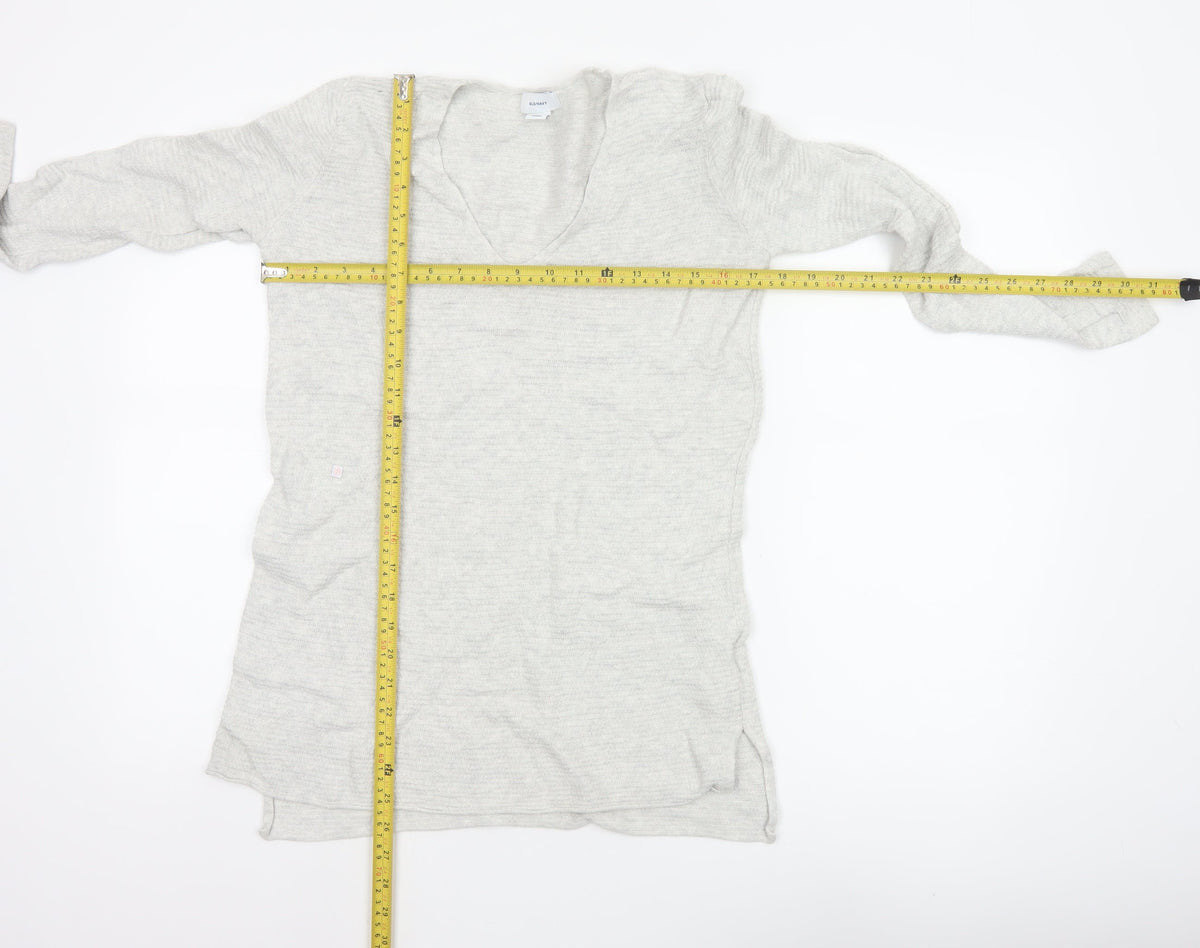 Old Navy Women Grey Small V-Neck Long Sleeve Tunic T-Shirt