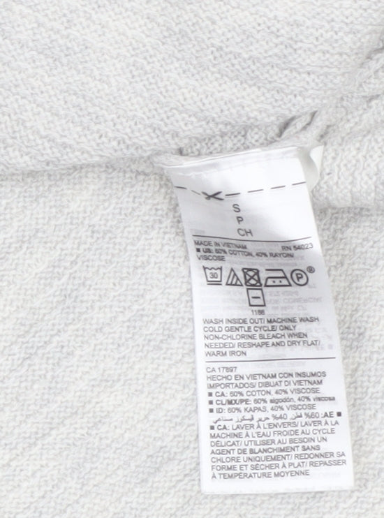 Old Navy Women Grey Small V-Neck Long Sleeve Tunic T-Shirt