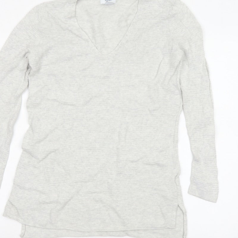 Old Navy Women Grey Small V-Neck Long Sleeve Tunic T-Shirt