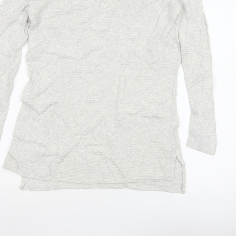 Old Navy Women Grey Small V-Neck Long Sleeve Tunic T-Shirt