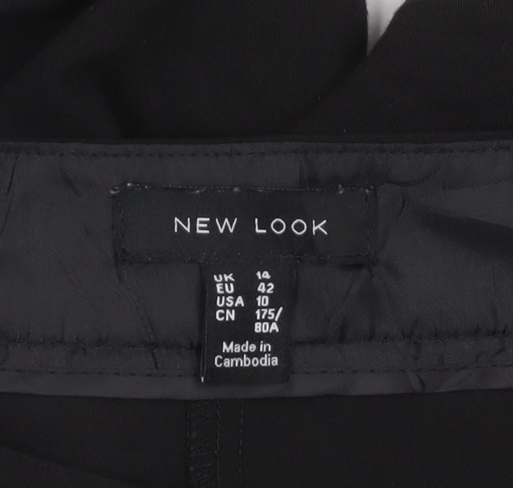 New Look Women Black UK 14 Tapered Lined Work Trousers