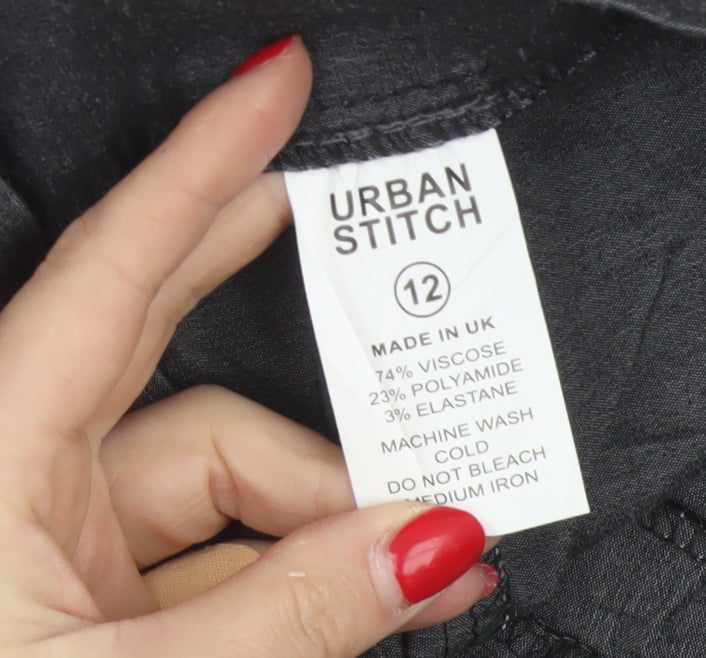 Urban Stitch Womens Grey UK 12 Straight Work Trousers