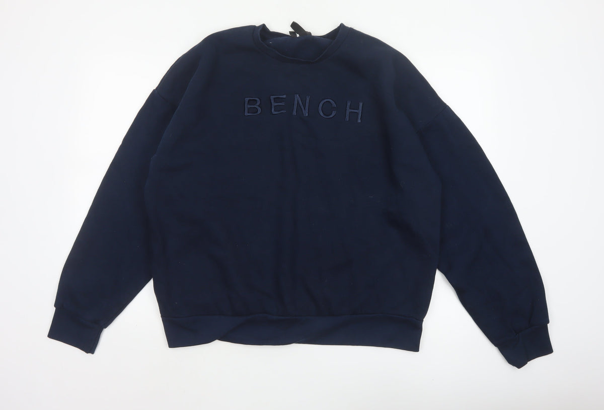 Bench Women’s Blue UK 20 3XL Logo Pullover Sweatshirt