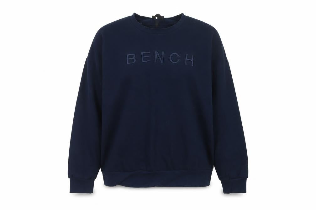 Bench Women’s Blue UK 20 3XL Logo Pullover Sweatshirt