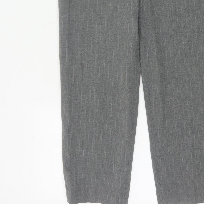 Principles Women's Grey Pinstripe Petite UK 12 Tapered Dress Trousers