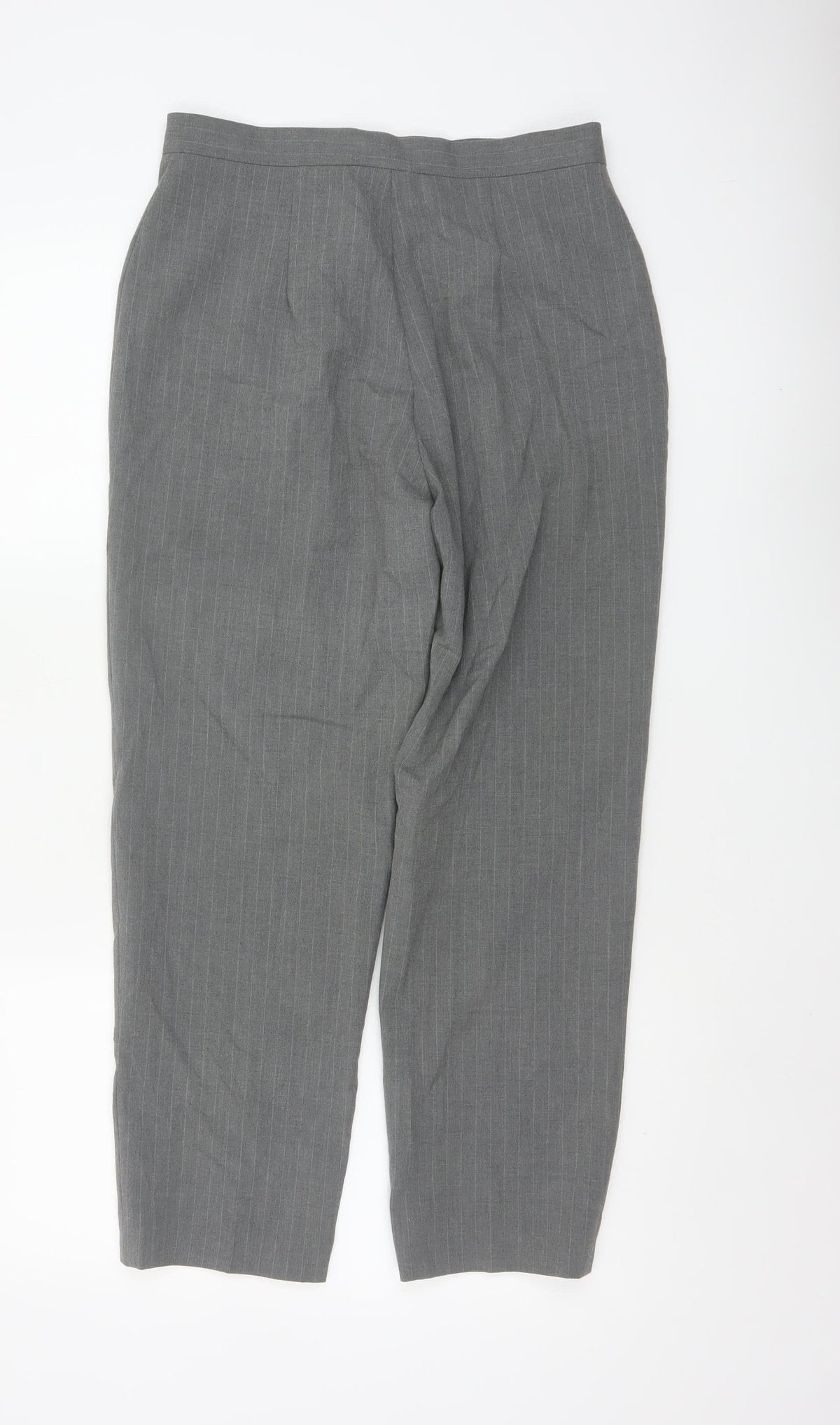 Principles Women's Grey Pinstripe Petite UK 12 Tapered Dress Trousers