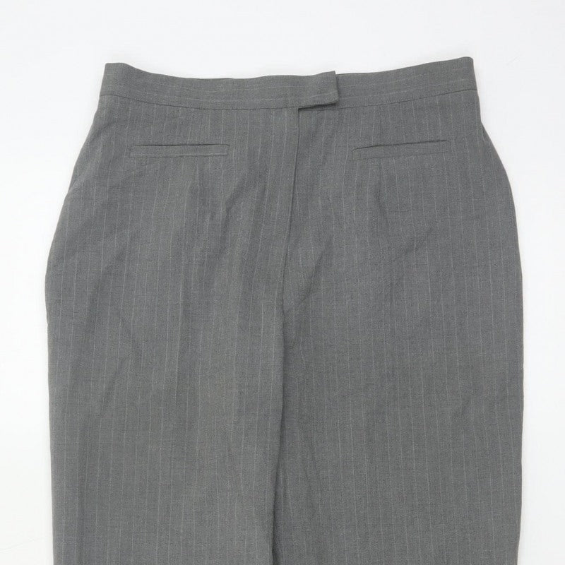 Principles Women's Grey Pinstripe Petite UK 12 Tapered Dress Trousers