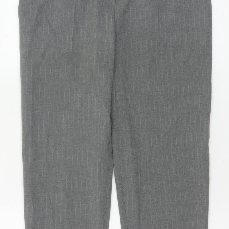 Principles Women's Grey Pinstripe Petite UK 12 Tapered Dress Trousers