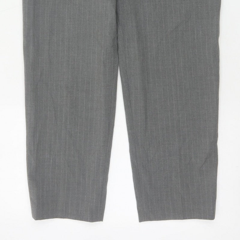 Principles Women's Grey Pinstripe Petite UK 12 Tapered Dress Trousers