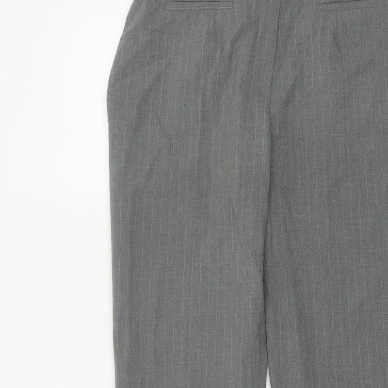 Principles Women's Grey Pinstripe Petite UK 12 Tapered Dress Trousers