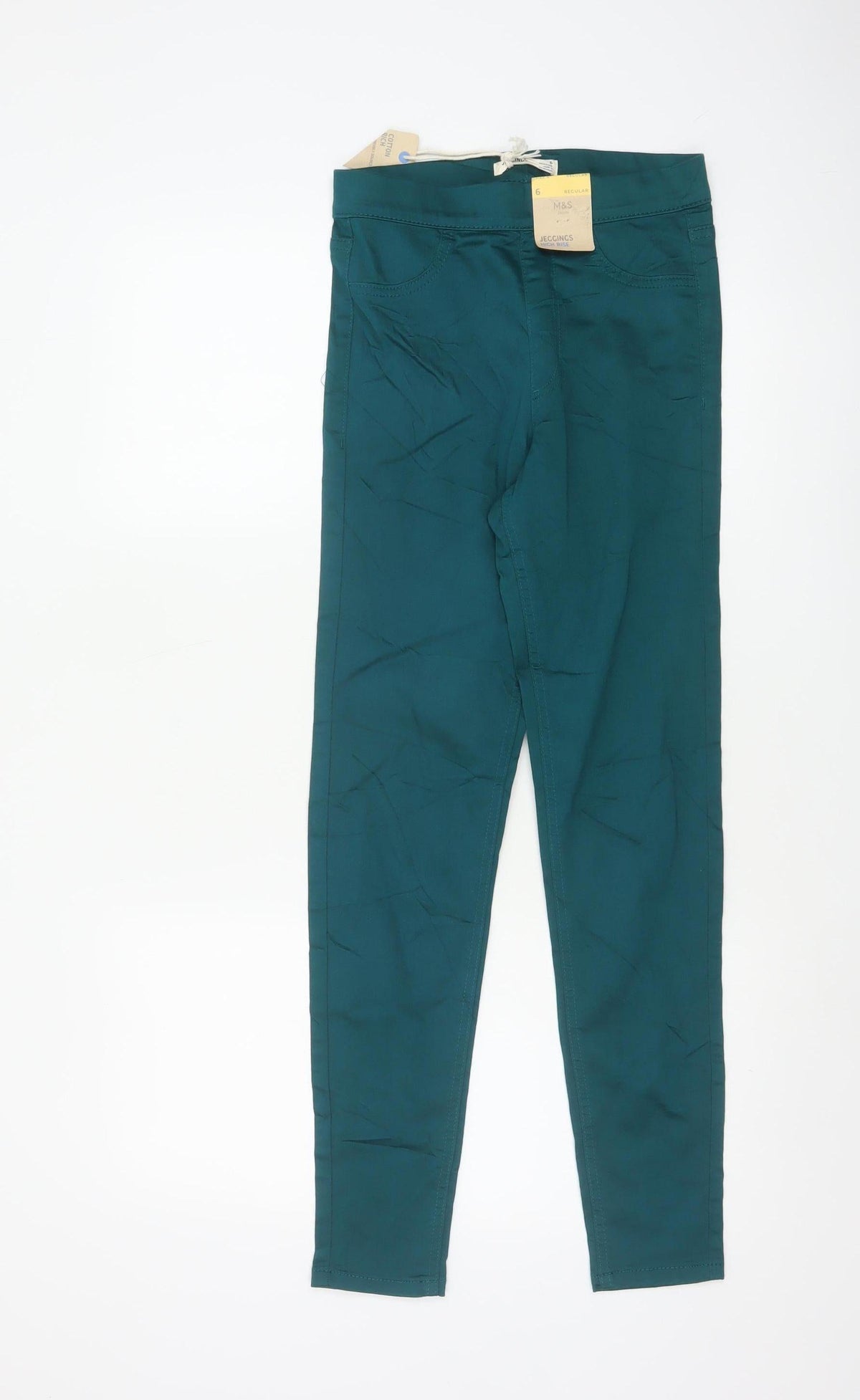 M&S Women’s Dark Aqua Size 6 Regular High Rise Skinny Jeggings