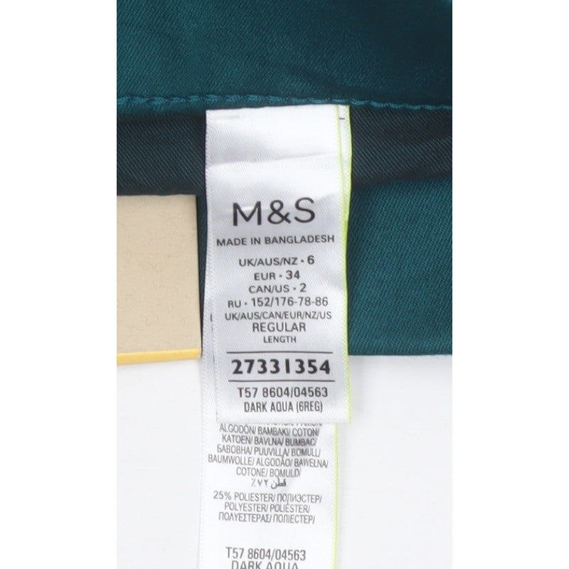 M&S Women’s Dark Aqua Size 6 Regular High Rise Skinny Jeggings