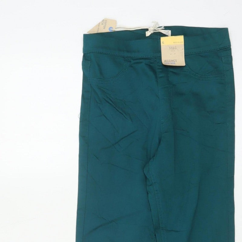 M&S Women’s Dark Aqua Size 6 Regular High Rise Skinny Jeggings