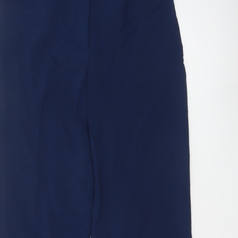 Damart Women Navy UK 16 Wide Leg Stretch Smart Trousers