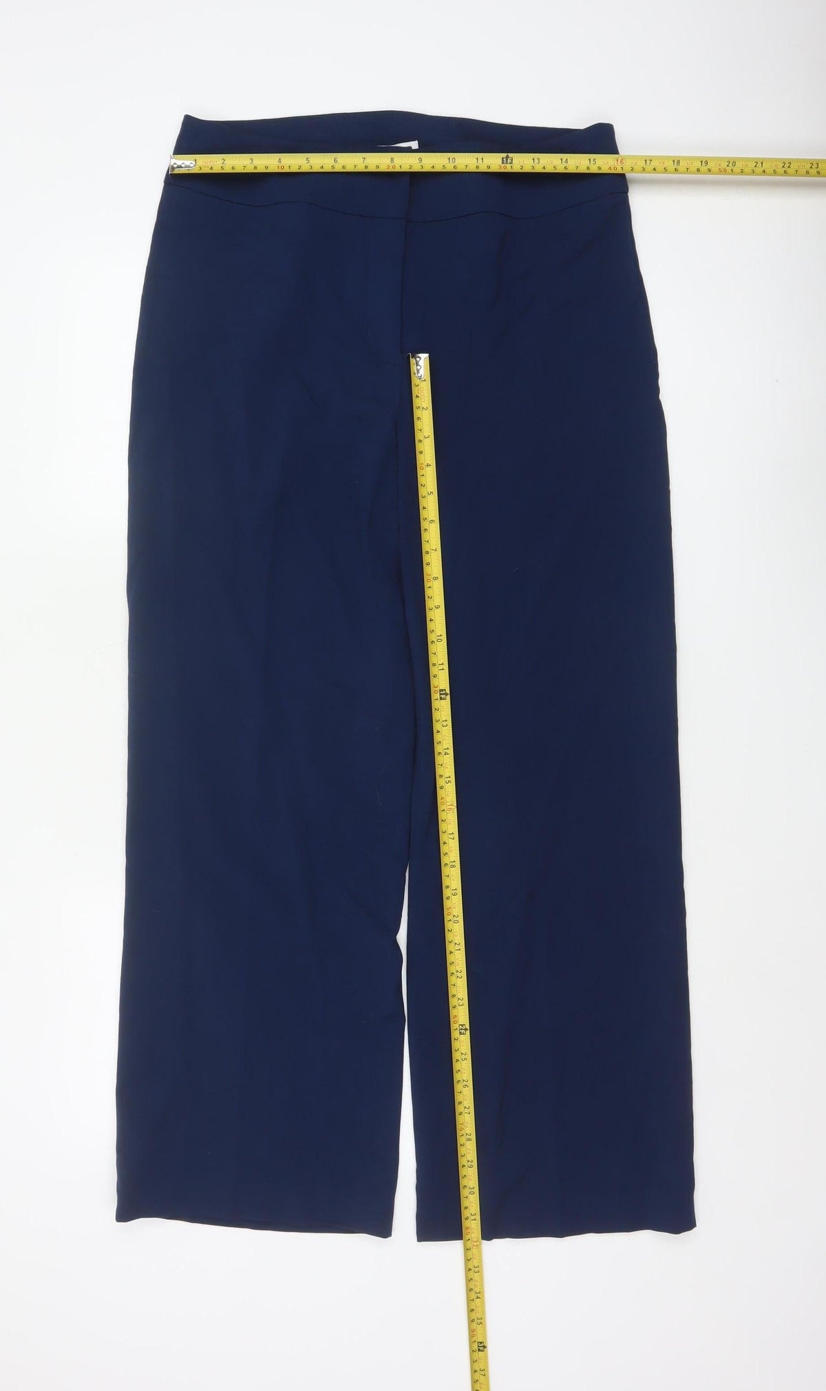 Damart Women Navy UK 16 Wide Leg Stretch Smart Trousers