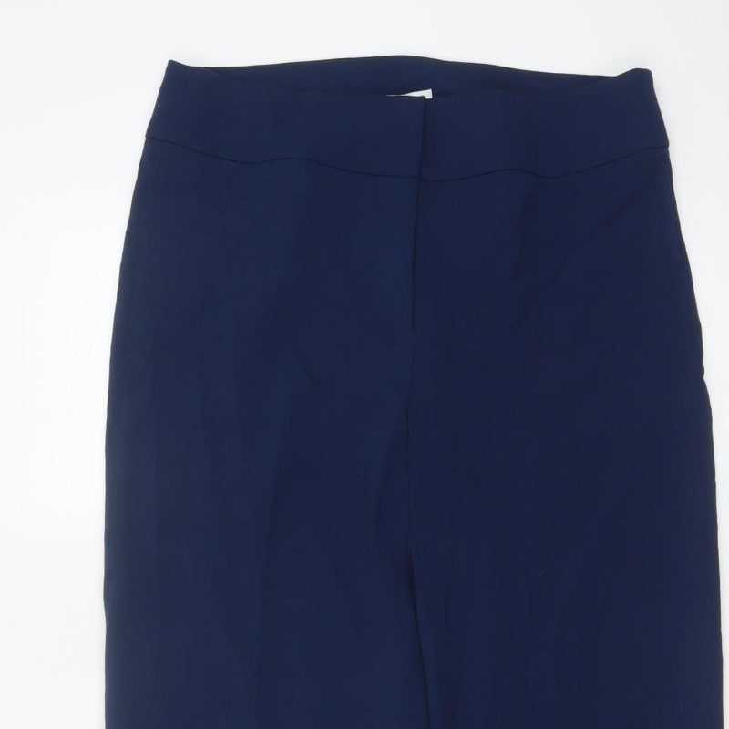 Damart Women Navy UK 16 Wide Leg Stretch Smart Trousers