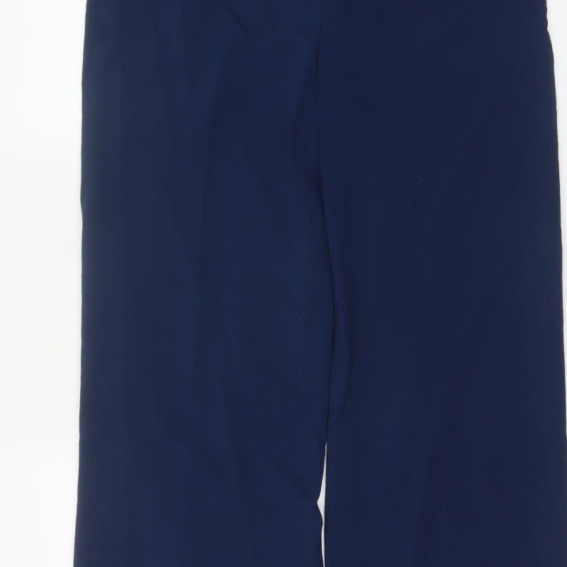 Damart Women Navy UK 16 Wide Leg Stretch Smart Trousers