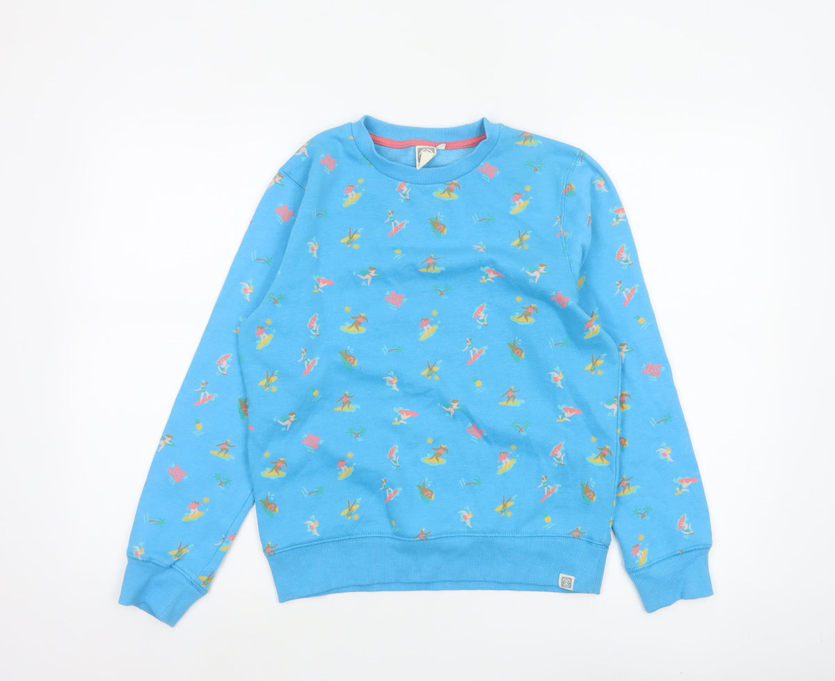 Saltrock Girls Blue Surf Print Sweatshirt Age 11-12 Years Pullover