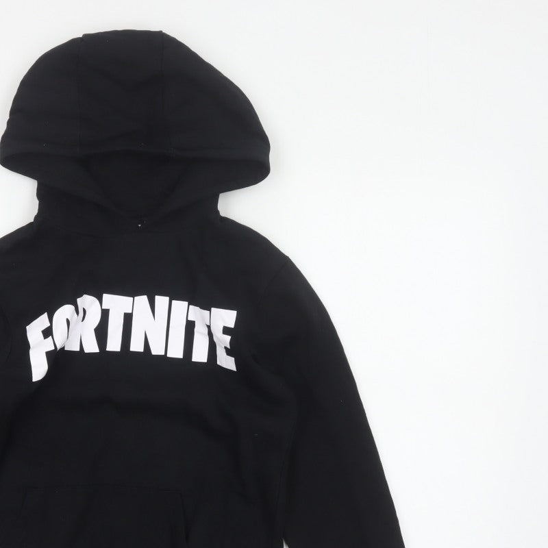 Fortnite Boys Black Logo Graphic Pullover Hoodie 11-12 Years