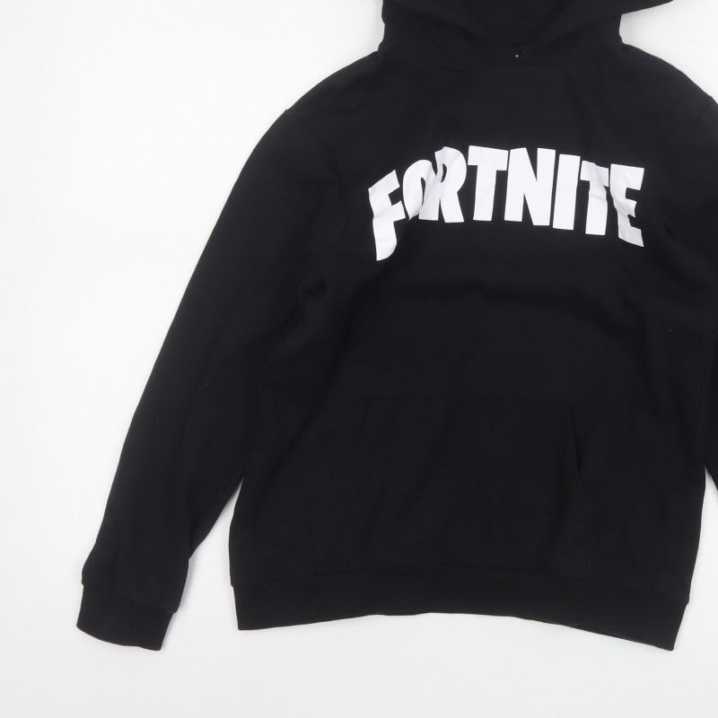 Fortnite Boys Black Logo Graphic Pullover Hoodie 11-12 Years