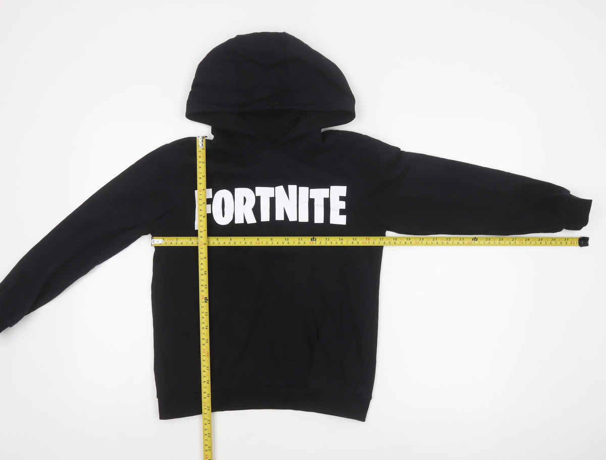 Fortnite Boys Black Logo Graphic Pullover Hoodie 11-12 Years