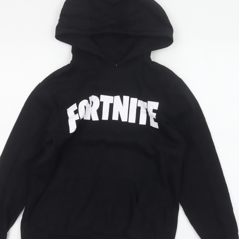 Fortnite Boys Black Logo Graphic Pullover Hoodie 11-12 Years