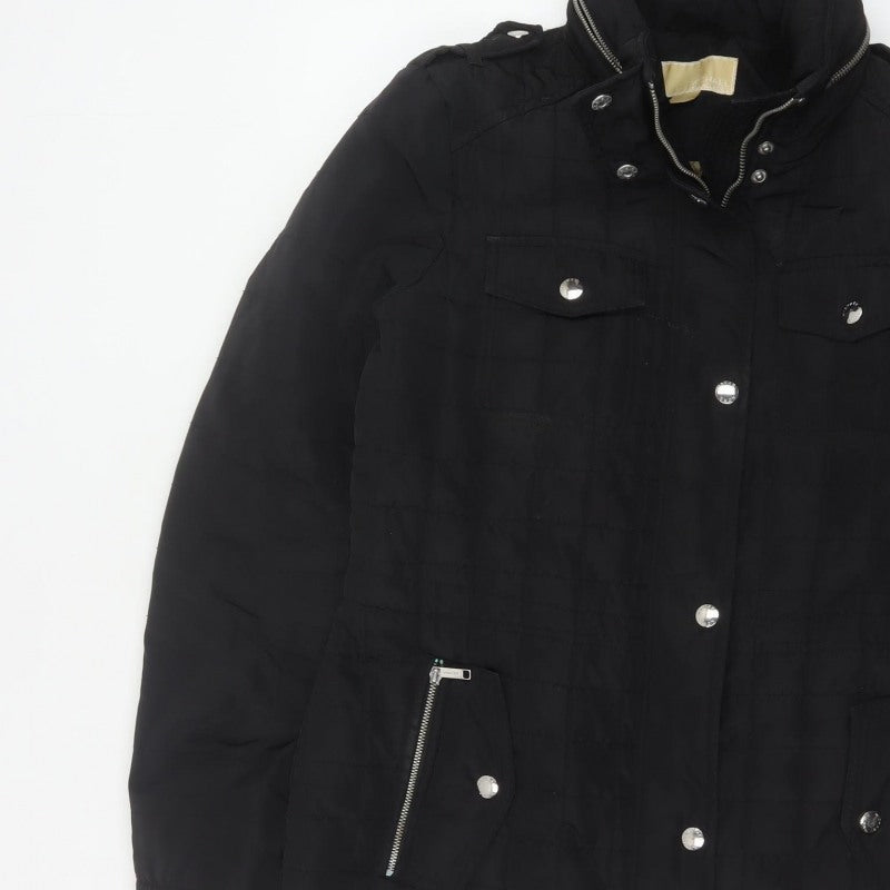 Michael Kors Women’s Black M Quilted Puffer Military Jacket Coat