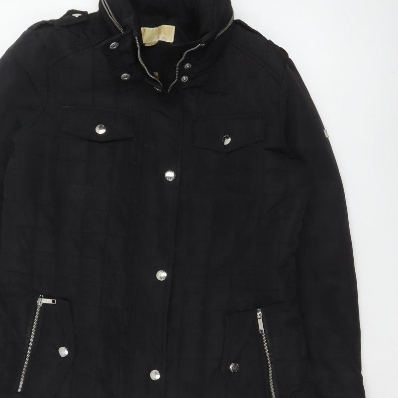 Michael Kors Women’s Black M Quilted Puffer Military Jacket Coat