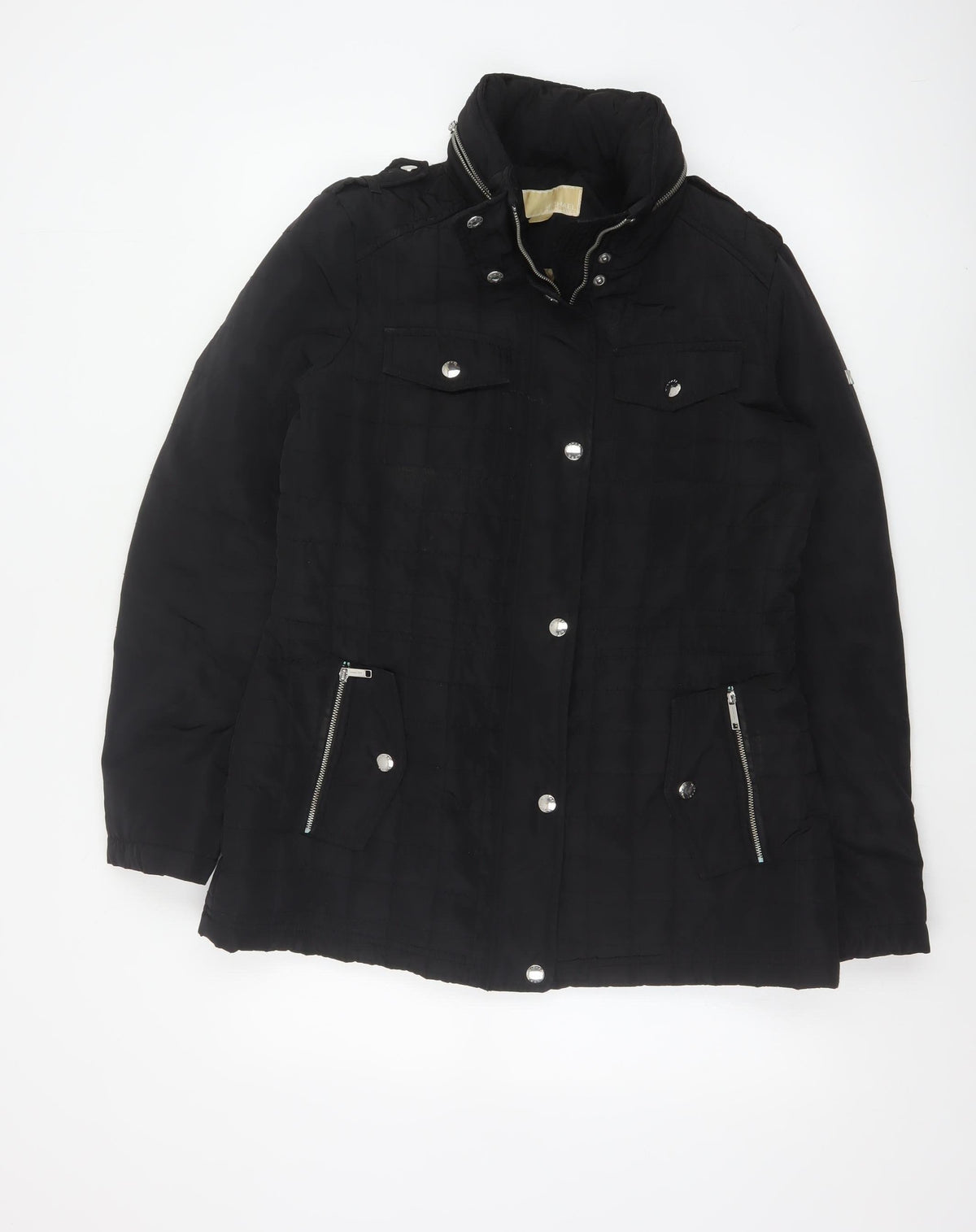 Michael Kors Women’s Black M Quilted Puffer Military Jacket Coat