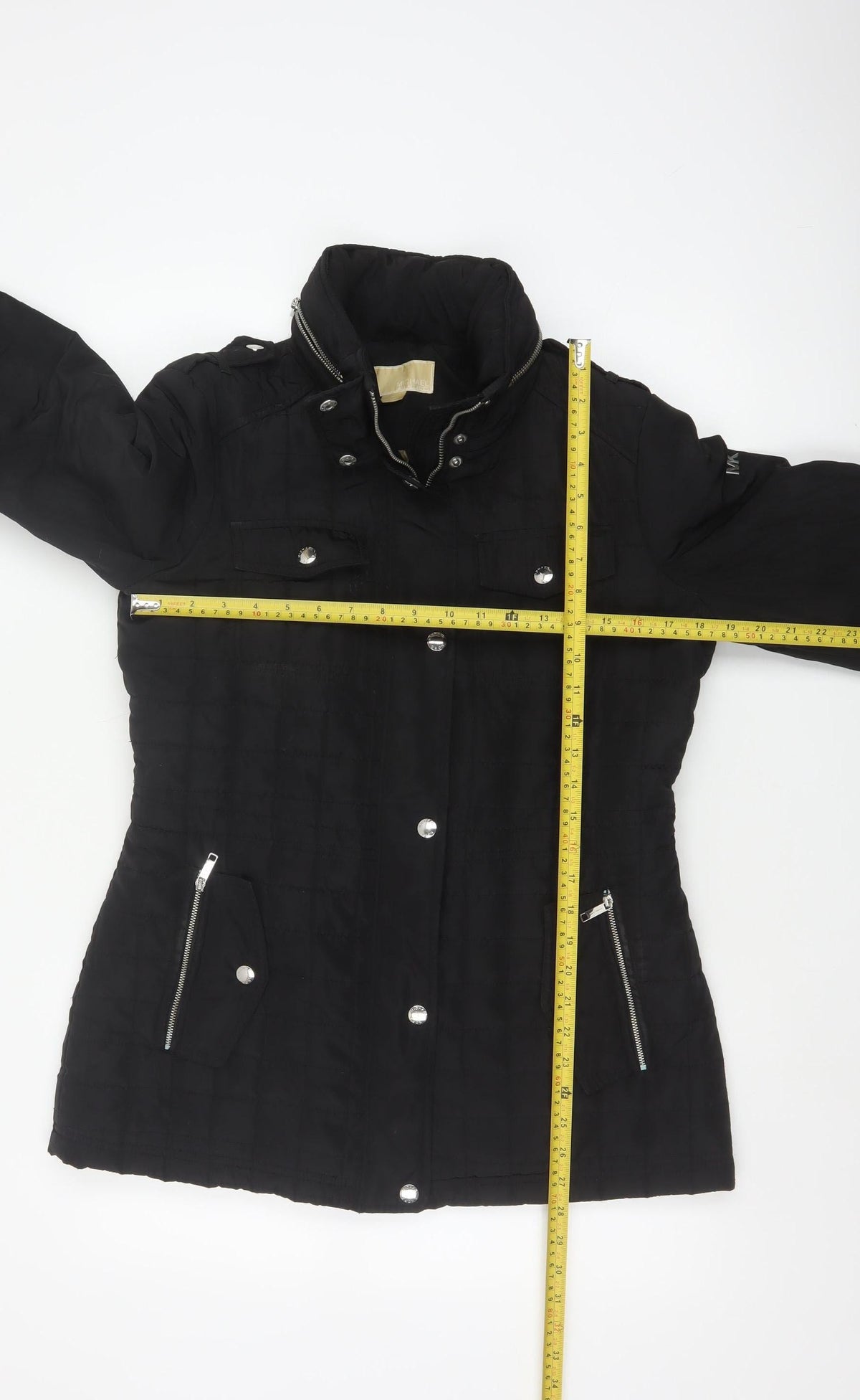 Michael Kors Women’s Black M Quilted Puffer Military Jacket Coat