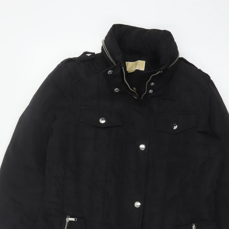 Michael Kors Women’s Black M Quilted Puffer Military Jacket Coat