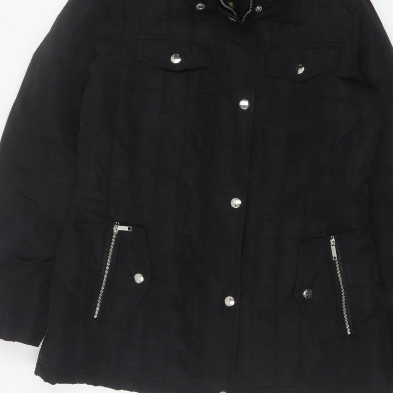 Michael Kors Women’s Black M Quilted Puffer Military Jacket Coat