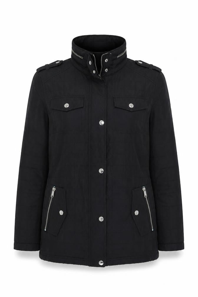 Michael Kors Women’s Black M Quilted Puffer Military Jacket Coat