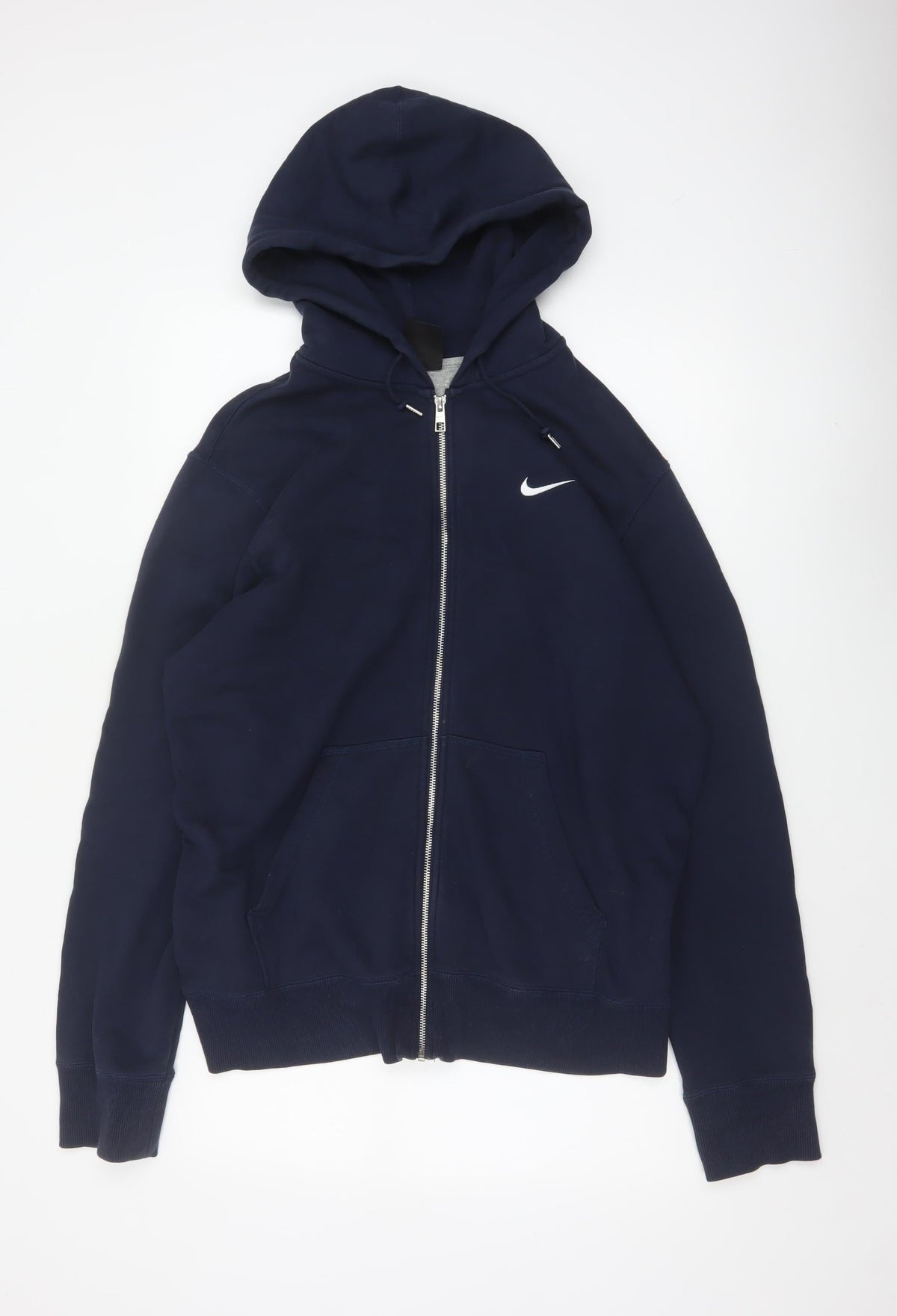 Nike Men's Blue XL Full Zip Cotton Hoodie Swoosh Logo