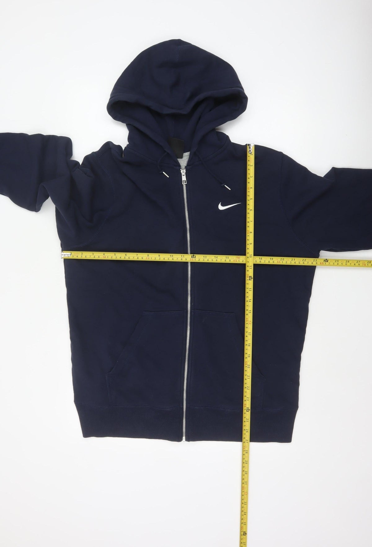 Nike Men's Blue XL Full Zip Cotton Hoodie Swoosh Logo