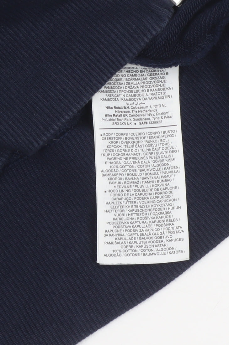 Nike Men's Blue XL Full Zip Cotton Hoodie Swoosh Logo