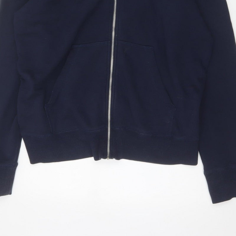 Nike Men's Blue XL Full Zip Cotton Hoodie Swoosh Logo