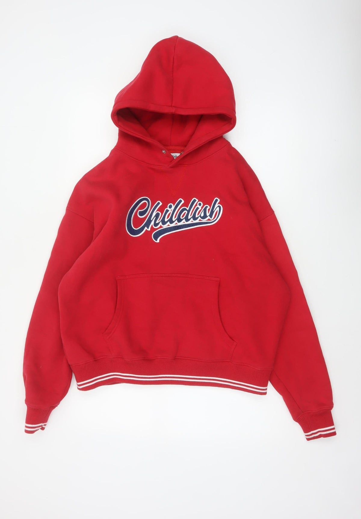Childish Unisex Adults Red S Pullover Hoodie Graphic Print