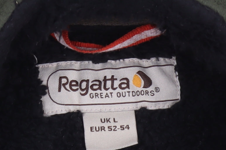 Regatta Men’s Green L Fleece Full Zip Outdoor Jacket Pockets