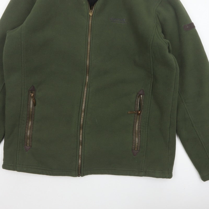 Regatta Men’s Green L Fleece Full Zip Outdoor Jacket Pockets