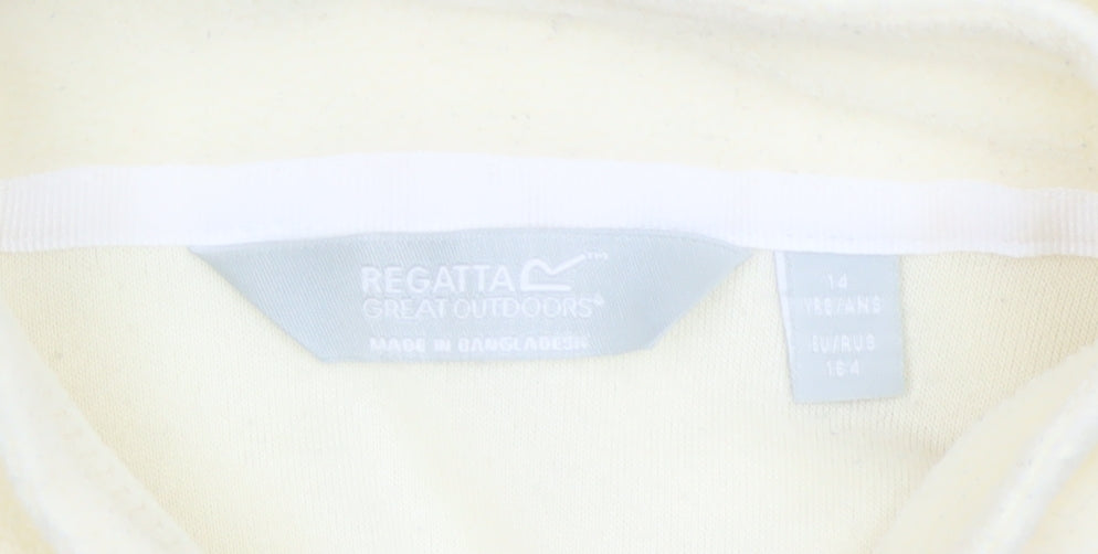 Regatta Girls Ivory 15-16 Years Quarter Zip Fleece Sweatshirt