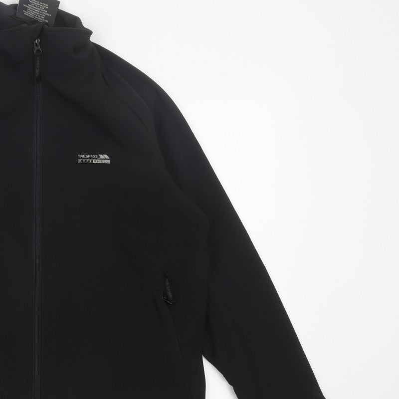 Trespass Men’s Black L Softshell Wind Resistant Full Zip Jacket