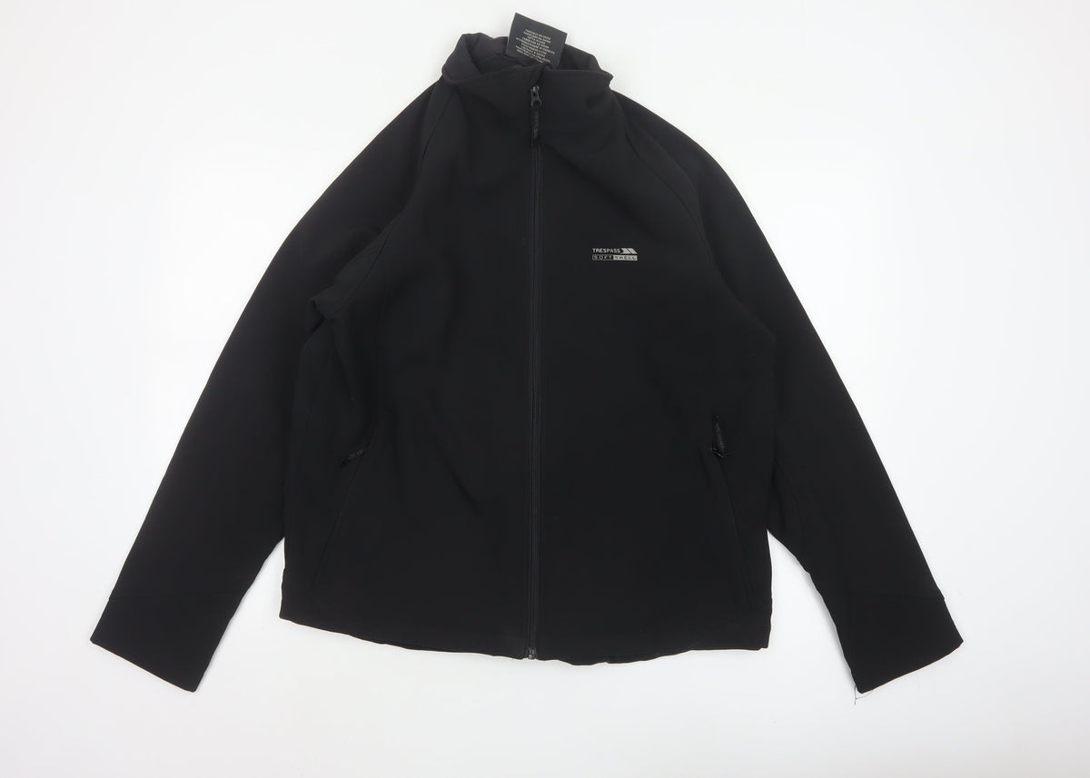 Trespass Men’s Black L Softshell Wind Resistant Full Zip Jacket
