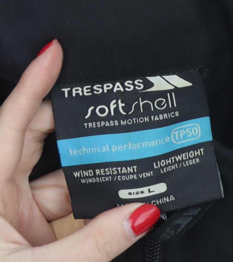 Trespass Men’s Black L Softshell Wind Resistant Full Zip Jacket